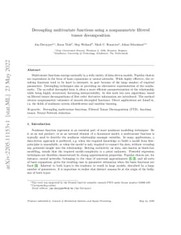 Decoupling multivariate functions using a nonparametric filtered tensor
  decomposition