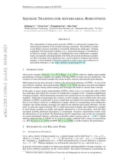 Squeeze Training for Adversarial Robustness