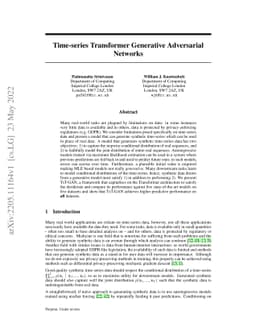 Time-series Transformer Generative Adversarial Networks