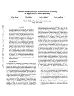 Online Hybrid Lightweight Representations Learning: Its Application to
  Visual Tracking