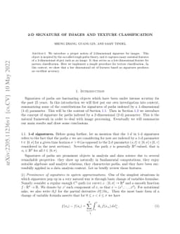 2-d signature of images and texture classification