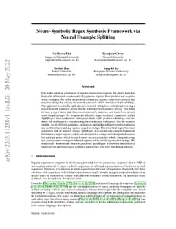 Neuro-Symbolic Regex Synthesis Framework via Neural Example Splitting