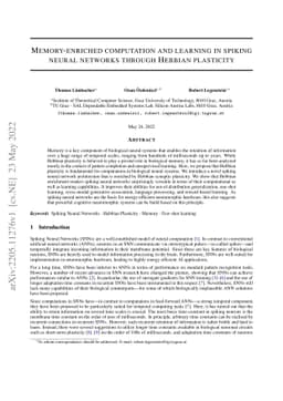Memory-enriched computation and learning in spiking neural networks
  through Hebbian plasticity