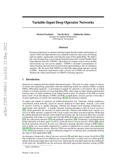 Variable-Input Deep Operator Networks
