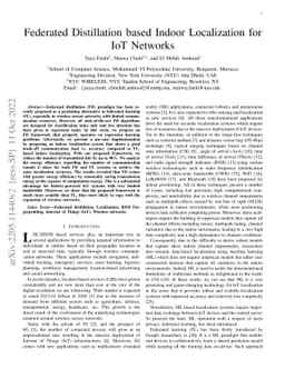Federated Distillation based Indoor Localization for IoT Networks