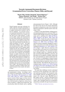 Towards Automated Document Revision: Grammatical Error Correction,
  Fluency Edits, and Beyond