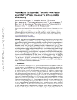 From Hours to Seconds: Towards 100x Faster Quantitative Phase Imaging
  via Differentiable Microscopy