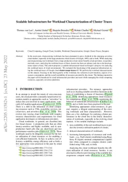 Scalable Infrastructure for Workload Characterization of Cluster Traces
