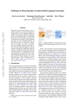Challenges in Measuring Bias via Open-Ended Language Generation