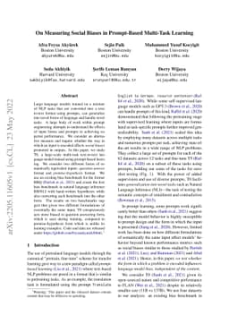 On Measuring Social Biases in Prompt-Based Multi-Task Learning