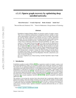 uGLAD: Sparse graph recovery by optimizing deep unrolled networks