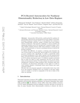PCA-Boosted Autoencoders for Nonlinear Dimensionality Reduction in Low
  Data Regimes