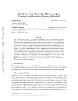 Semi-Supervised Clustering of Sparse Graphs: Crossing the
  Information-Theoretic Threshold