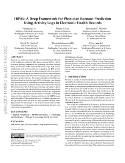 HiPAL: A Deep Framework for Physician Burnout Prediction Using Activity
  Logs in Electronic Health Records