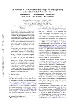 On Advances in Text Generation from Images Beyond Captioning: A Case
  Study in Self-Rationalization