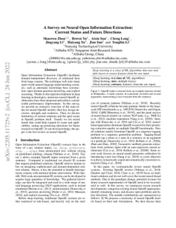 A Survey on Neural Open Information Extraction: Current Status and
  Future Directions