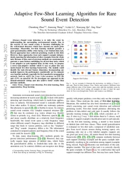 Adaptive Few-Shot Learning Algorithm for Rare Sound Event Detection