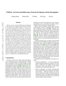 UMSNet: An Universal Multi-sensor Network for Human Activity Recognition