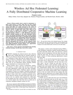 Wireless Ad Hoc Federated Learning: A Fully Distributed Cooperative
  Machine Learning