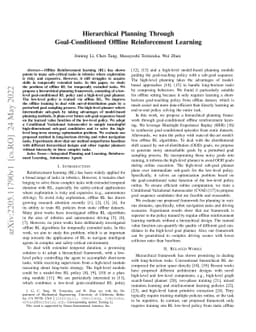Hierarchical Planning Through Goal-Conditioned Offline Reinforcement
  Learning