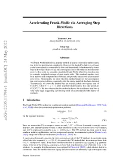 Accelerating Frank-Wolfe via Averaging Step Directions