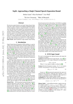 SepIt: Approaching a Single Channel Speech Separation Bound