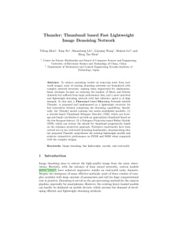 Thunder: Thumbnail based Fast Lightweight Image Denoising Network