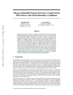 Physics-Embedded Neural Networks: Graph Neural PDE Solvers with Mixed
  Boundary Conditions