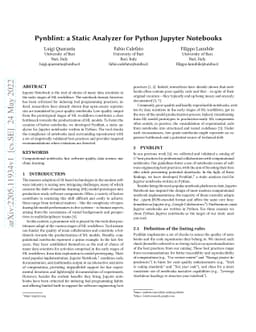 Pynblint: a Static Analyzer for Python Jupyter Notebooks
