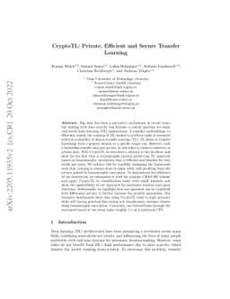 CryptoTL: Private, Efficient and Secure Transfer Learning