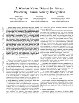 A Wireless-Vision Dataset for Privacy Preserving Human Activity
  Recognition