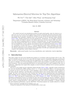 Information-Directed Selection for Top-Two Algorithms
