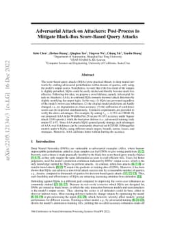 Adversarial Attack on Attackers: Post-Process to Mitigate Black-Box
  Score-Based Query Attacks