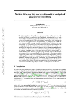 Not too little, not too much: a theoretical analysis of graph
  (over)smoothing
