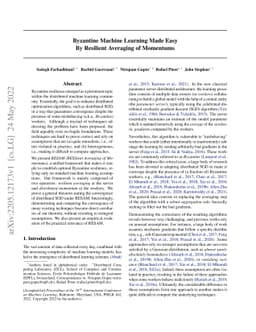Byzantine Machine Learning Made Easy by Resilient Averaging of Momentums