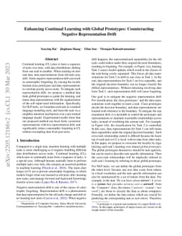 Enhancing Continual Learning with Global Prototypes: Counteracting
  Negative Representation Drift