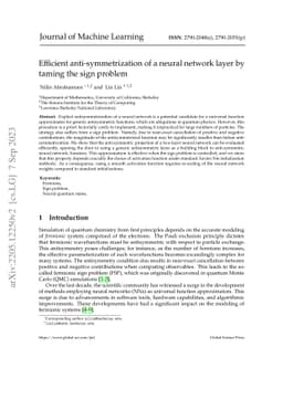 Efficient anti-symmetrization of a neural network layer by taming the
  sign problem