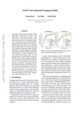TALM: Tool Augmented Language Models