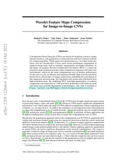 Wavelet Feature Maps Compression for Image-to-Image CNNs