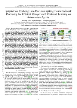 lpSpikeCon: Enabling Low-Precision Spiking Neural Network Processing for
  Efficient Unsupervised Continual Learning on Autonomous Agents