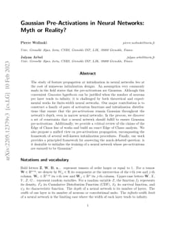 Gaussian Pre-Activations in Neural Networks: Myth or Reality?