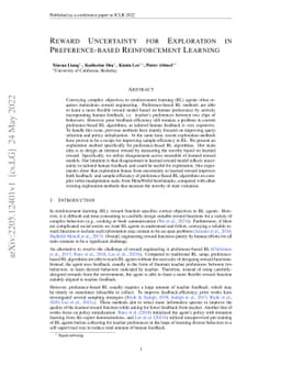 Reward Uncertainty for Exploration in Preference-based Reinforcement
  Learning