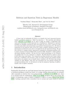 Deletion and Insertion Tests in Regression Models