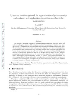 Lyapunov function approach for approximation algorithm design and
  analysis: with applications in submodular maximization