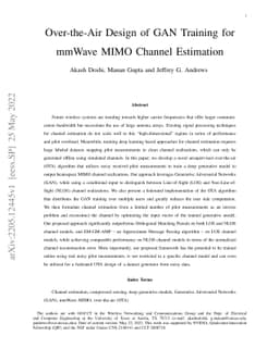 Over-the-Air Design of GAN Training for mmWave MIMO Channel Estimation