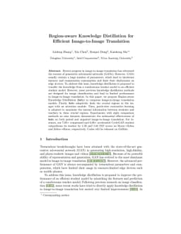 Region-aware Knowledge Distillation for Efficient Image-to-Image
  Translation