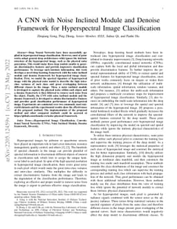 A CNN with Noise Inclined Module and Denoise Framework for Hyperspectral
  Image Classification