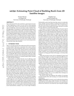 sat2pc: Estimating Point Cloud of Building Roofs from 2D Satellite
  Images