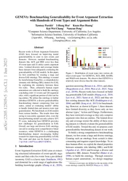 GENEVA: Benchmarking Generalizability for Event Argument Extraction with
  Hundreds of Event Types and Argument Roles