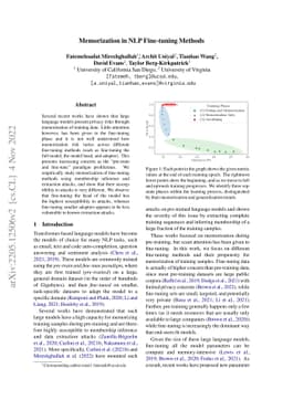 Memorization in NLP Fine-tuning Methods